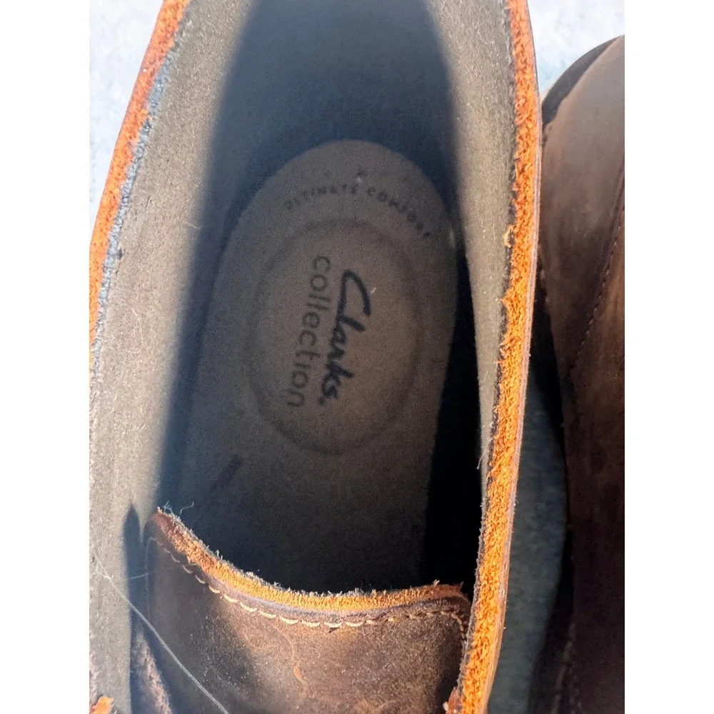 Clarks Bushacre 3 Mens Beeswax Brown Leather Chukka Desert Boots 10.5 M